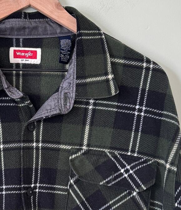 Wrangler Other - Wrangler Plaid Thick Fleece Shirt Size 2XL Mens Winter Fall